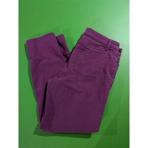 Talbots Womens sz 8 Jeans Purple Slim Ankle Dark Wash Mid Rise Denim Pants